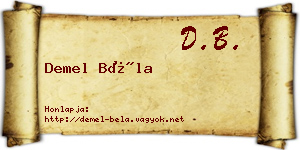 Demel Béla névjegykártya