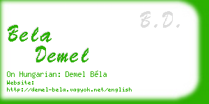 bela demel business card
