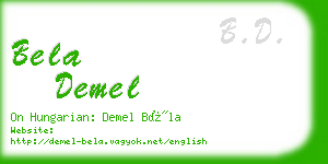 bela demel business card